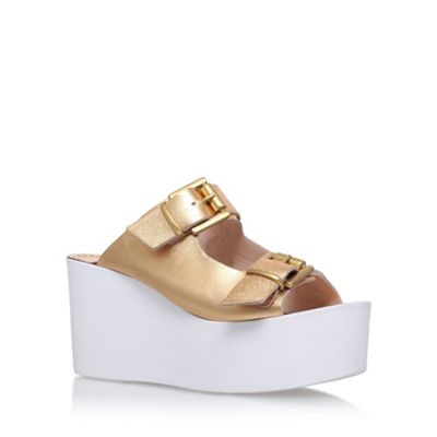 Carvela Gold 'Khris' high heel wedge sandals